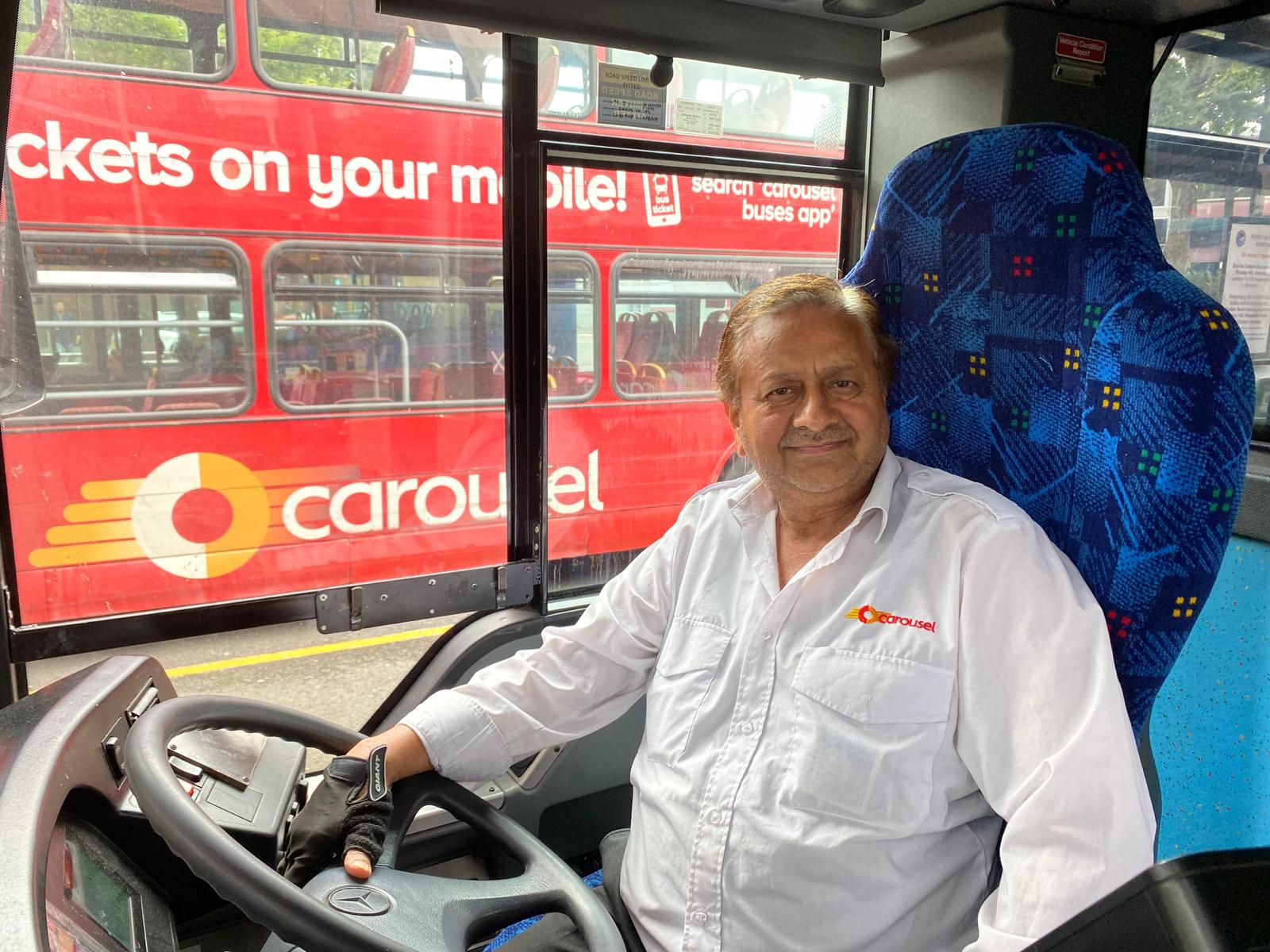 Shamas Kayani behind the wheel