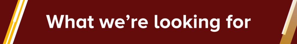 What we're looking for
